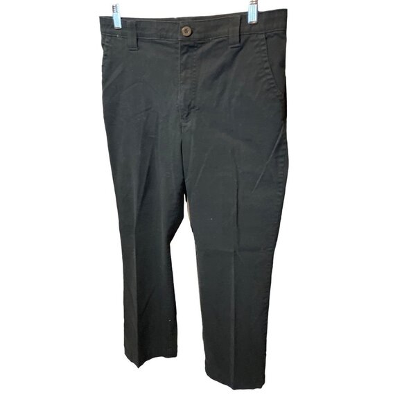 Lee Comfort Waistband Black Stretch Flat Front Pants Sz 14 - Picture 3 of 13